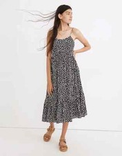 MADEWELL Cami Smock-Waist Tiered Midi Dress in Sweet Floral SIZE 2 NEW