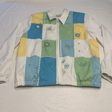 Vintage Alfred Dunner Plaid Full Zip Up Blazer Jacket Women s 12P Petite
