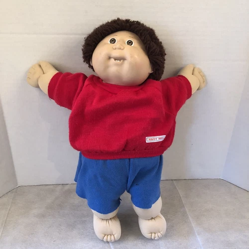Cabbage Patch Kid Doll 1983 Vintage Clothes Happy Kids Brown Hair Eyes 2 Teeth