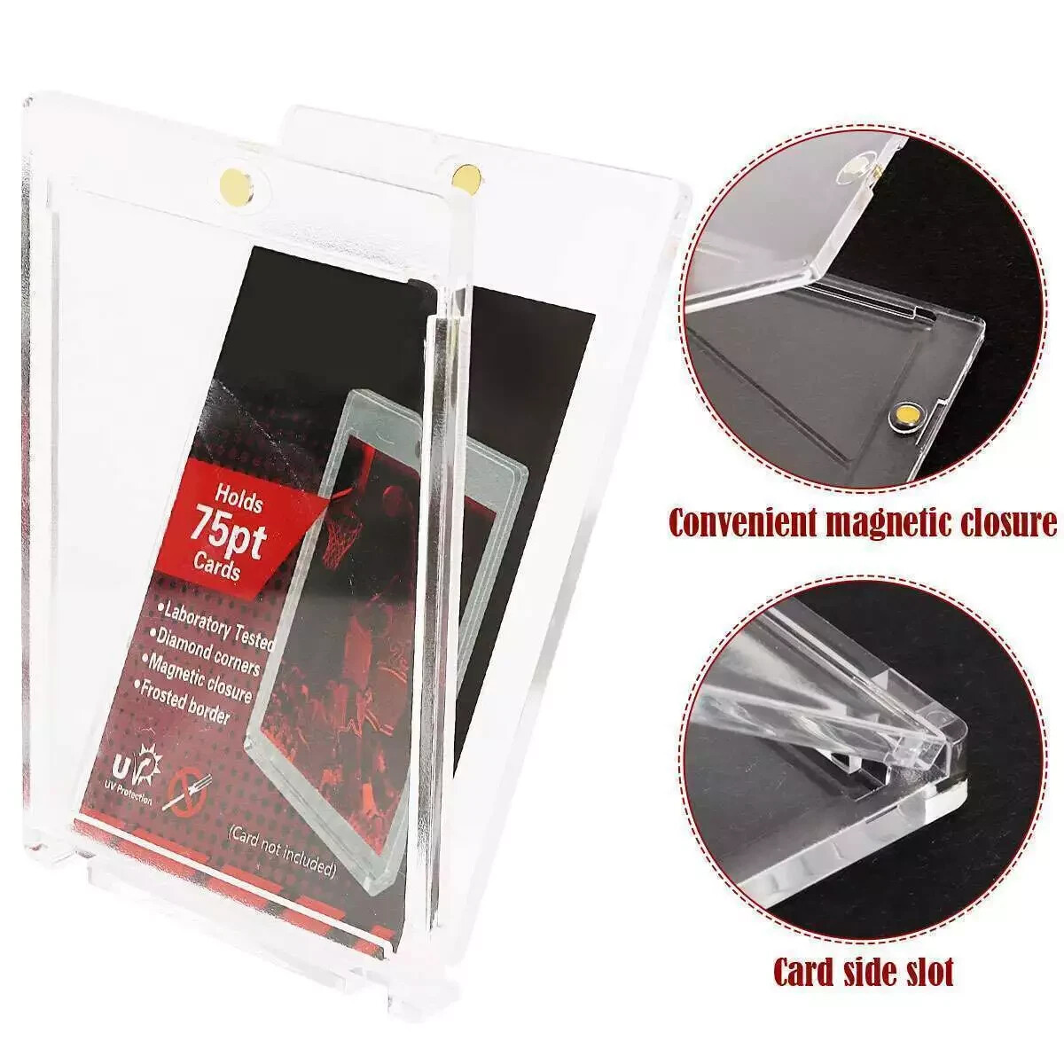 Fundas De Cartas QWORK® 16 Piezas Magnéticas, 35PT Magnetic Card Holder,  Fundas Para Tarjetas De Acrílico Con Protección UV, Para Tarjetas Estándar,  Tarjetas Deportivas, Naipes Card Sleeves, image size:1200x1200