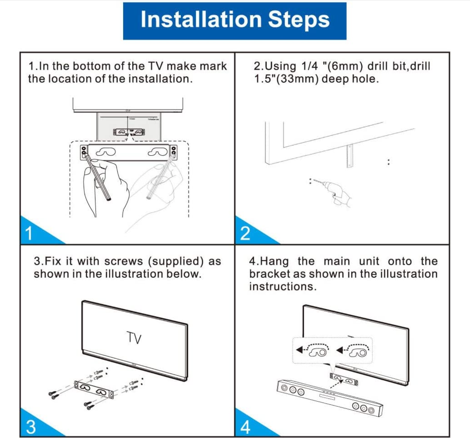 Soundbar Wall Mounting Bracket For LG LAS260B LAS454B NB2430A