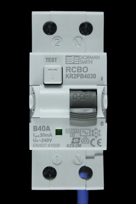 DORMAN SMITH 40 AMP CURVE B 10kA 30mA DOPPELPOLIG RCBO TYP AC KR2PB4030
