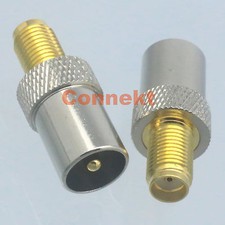 1pce IEC DVB-T TV PAL male plug to SMA female jack RF adapter connector