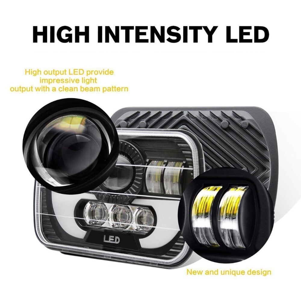 2PCS 7x6 5x7 LED Headlight For Chevy Express Cargo Van 1500 2500 3500