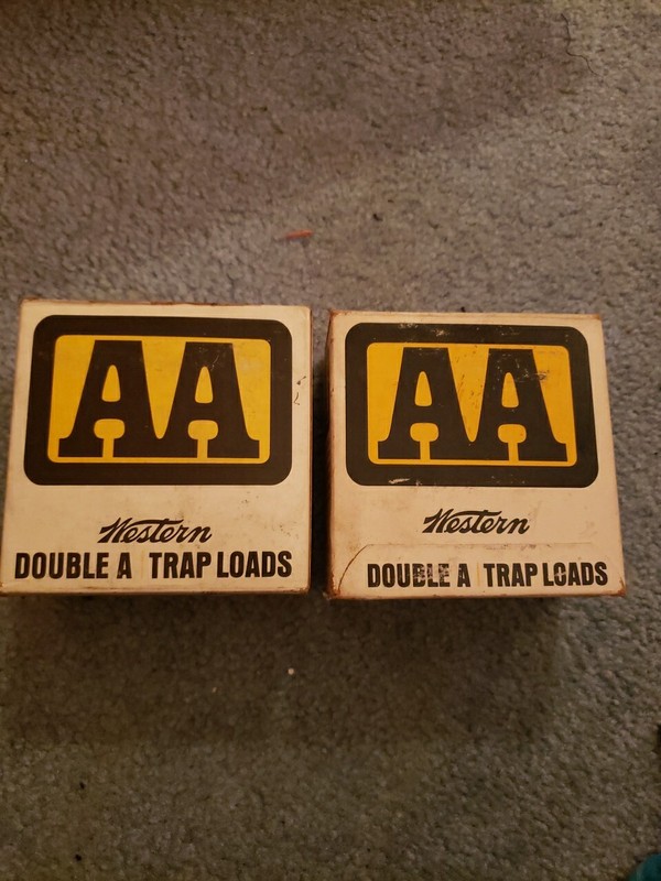 Vintage Western AA Double A Trap Loads 12 Gauge Set Of 2 Box Empty