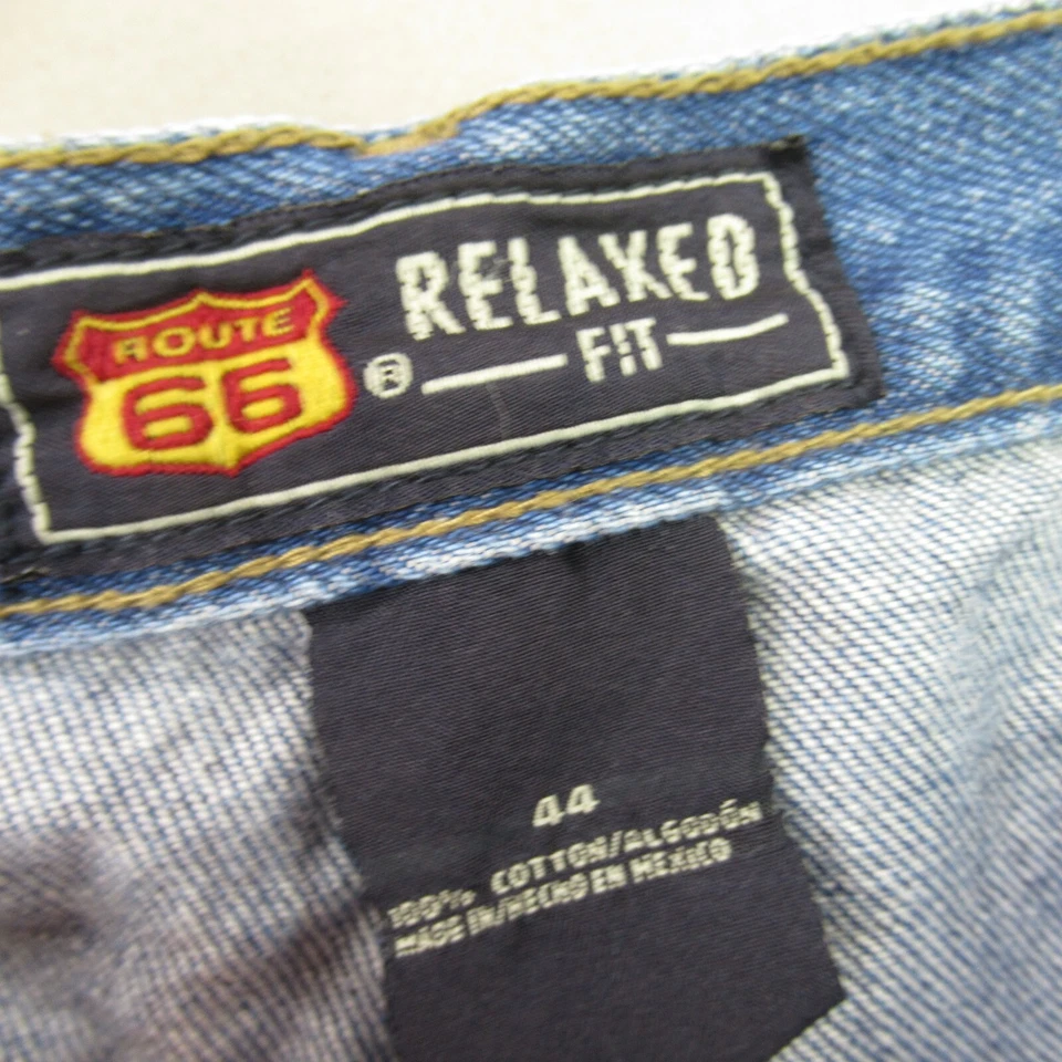 Pantalones Cortos Route 66 Para Hombre 44 Bolsillos Chinos Informales Aire Libre Azul Jean Denim Foto 3 de 4