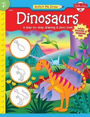 DinosaursStep-By-Step Drawing and Story Book With Drawing Pad Stickers]