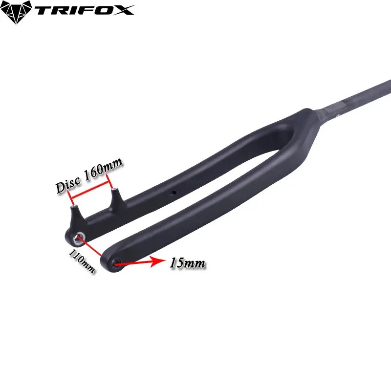 29er MTB Bicycle Carbon Rigid Fork Disc Brake Tapered Thru Axle BOOST Hard Fork - Image 3 of 4