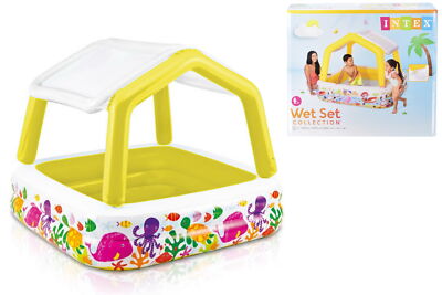Intex Baby Planschbecken mit abnehmbarem Sonnenschutz Überdachung Ourdoor Garten