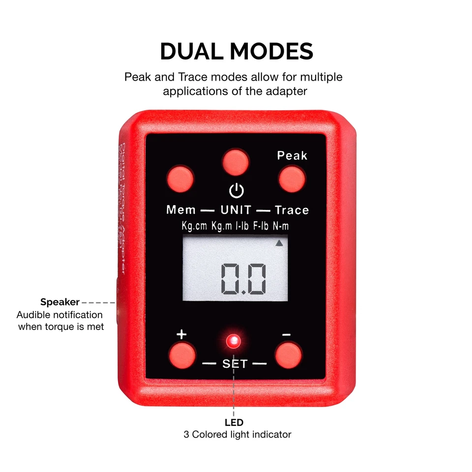 	NEIKO 20741A 1/2â Digital Torque Adapter 29.5-147.5 Ft-Lb 1/2 Drive Alert	 - Image 3 of 4