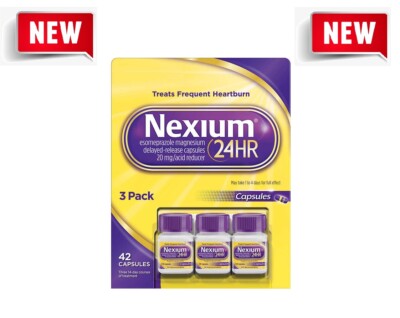 Nexium 24HR Acid Reducer Heartburn Delayed Release 20mg - 42 Capsules  3PK