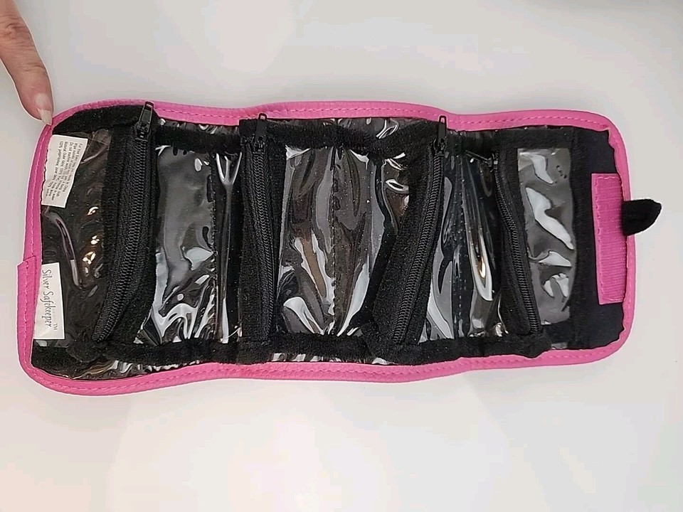 Silver SafeKeeper Brand Travel Bag Set Hanging Jewelry Organizer Pink 3
