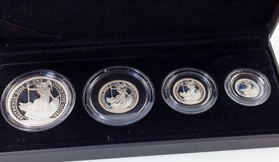 貨幣 2012  Mint Britannia Four Coin 2012 United Kingdom Royal Mint Four-Coin Silver Britannia