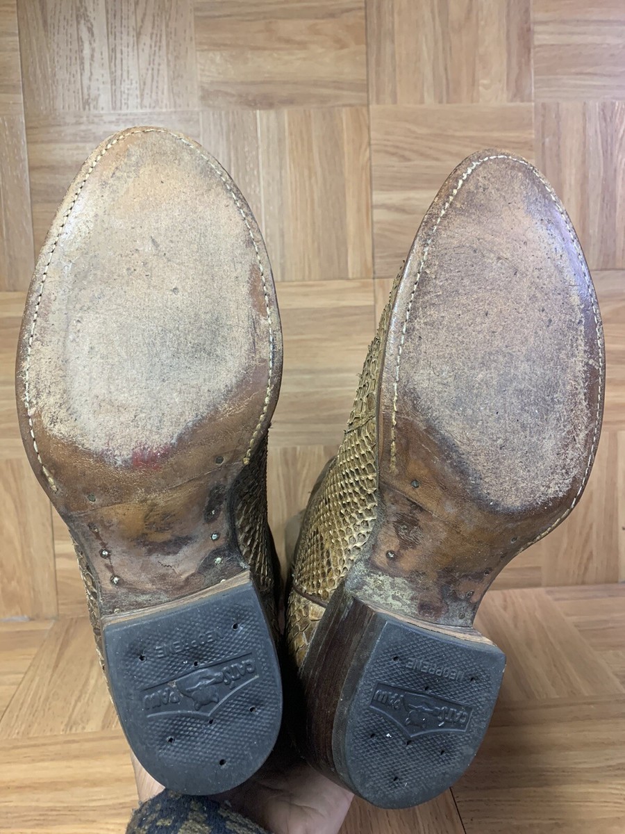 RARE? Justin Boots Snake-Skin Exotic Cowboy Leather Boots  display picture 3