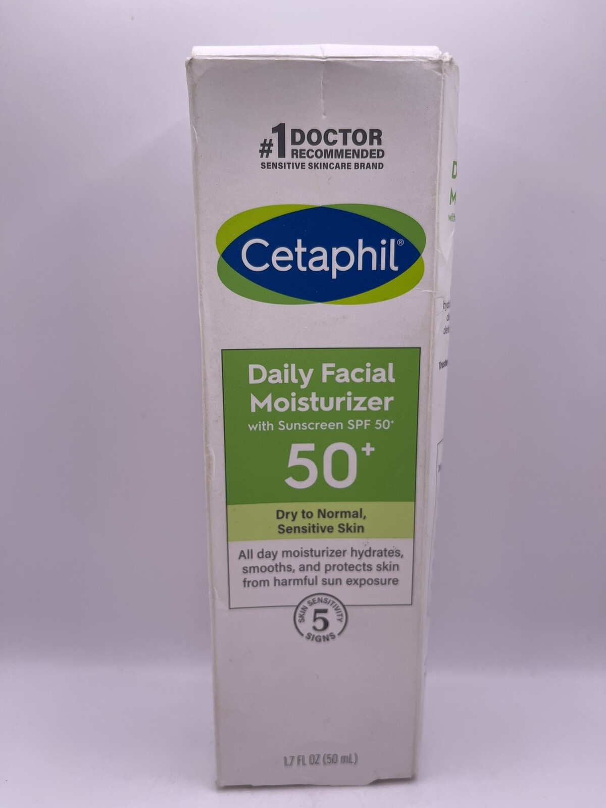 Cetaphil® Daily Facial Moisturizer Sunscreen SPF 50+ • 1.7 fl oz • Exp