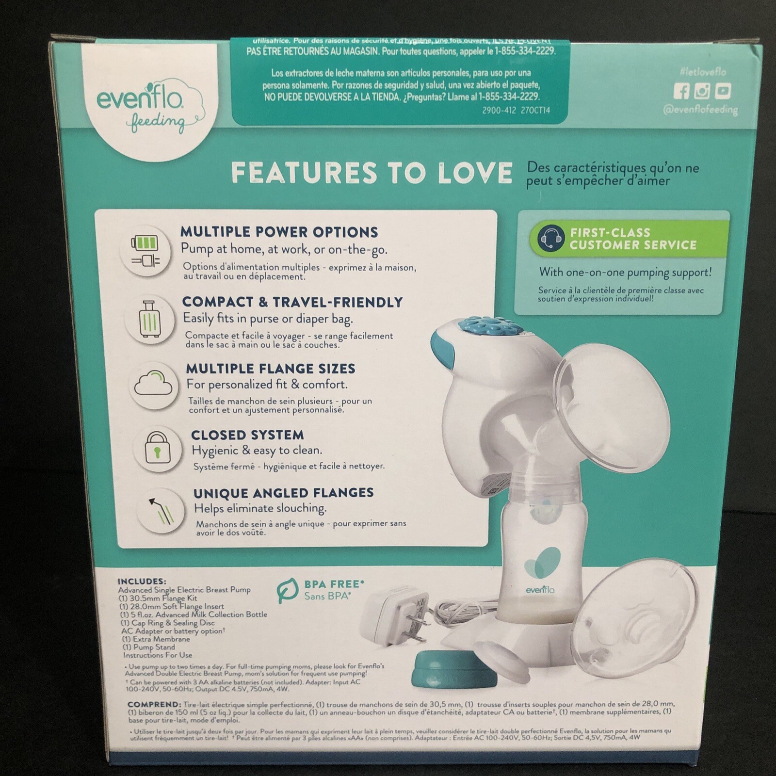 Evenflo Advanced Single Electric Breast Pump Model 3045 NEW Manual