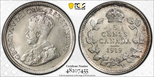 1919 5c PCGS MS64
