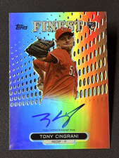 2013 Topps Finest REFRACTOR ROOKIE AUTO Tony Cingrani , item 1