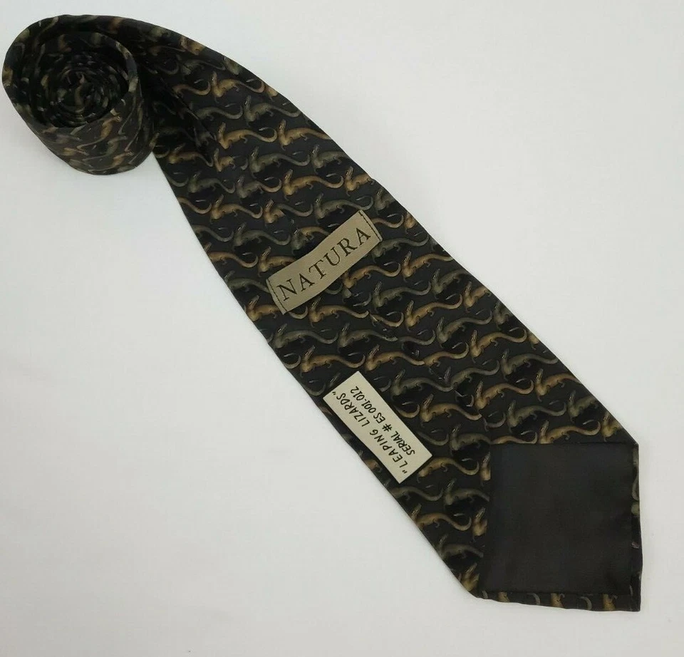 MEN'S NATURA "Leaping Lizards" S/N ES001-012 TIES NECK TIES DESIGNER Novelty - Image 4 of 4
