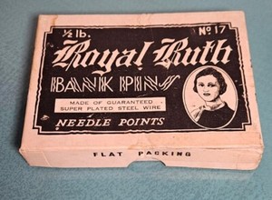 Vintage Royal Ruth Bank Pins Made From Plated Steel Wire