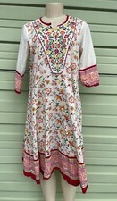 Anahi Women's A Line Kurta Multicolor Floral Dress 3/4 Sleeve size M #5190