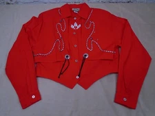 Vintage 1849 Authentic Ranchwear Red Horse Show Western Shirt Red Gem Stone S
