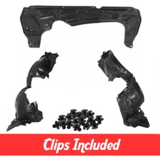 Front Fender Liner & Engine Undercover Set w/ Clips For 2013-2019 Sentra 1.8L