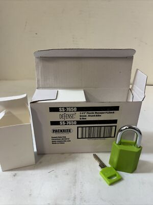Manager Padlock SS-7650 1-1/2  Green Keyed Alike Box Of 6