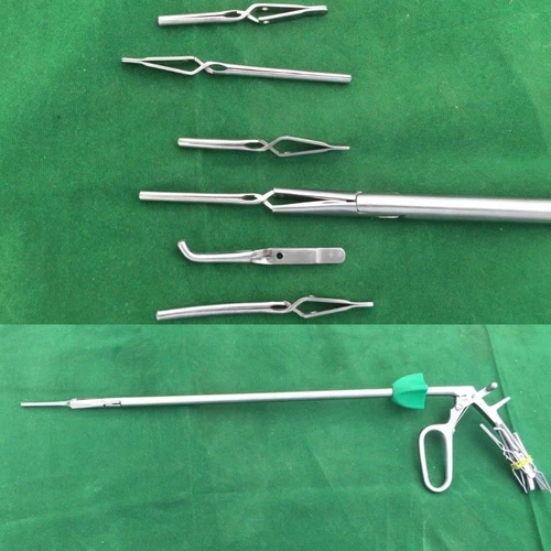 Laparoscopic Laparoscopy Bulldog Clamp Forceps 10mmx330mm 6 Clips