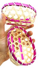 3147 Pk2 Woven Bamboo Basket Nests Bird Parrot Seed Water Bowl Toy Craft Toys