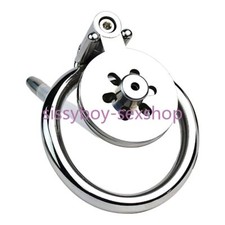 2024FAAK Stainless Steel Negative Chastity Cage Device Male Flat Metal Lock Ring