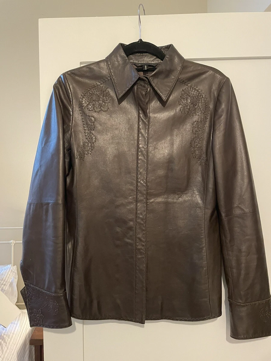 Elie tahari top leather jacket