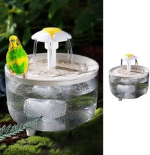 Bird Bath for Indoor Parrots - Circulating Filter Fountain Cage White
