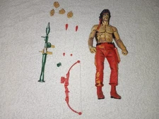 NECA RAMBO 8 BIT REEL TOYS LOOSE FIGURE WITH Empty Box And ACCESSORIES 