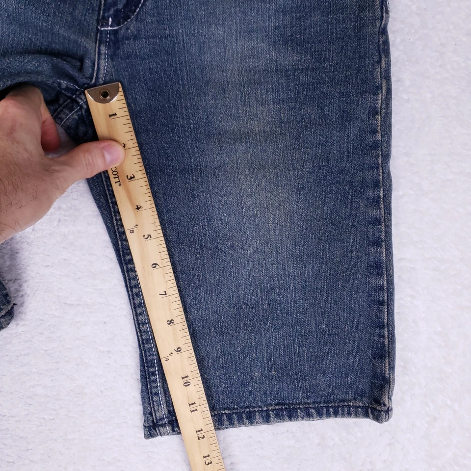 Shorts jeans Akademiks juvenil 14 azul folgado hip hop urbano streetwear - Imagem 4 de 4