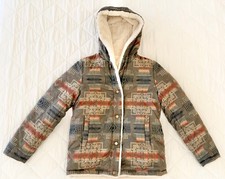 Pendleton Aztec Print Reversible Faux Fur Jacket Size M