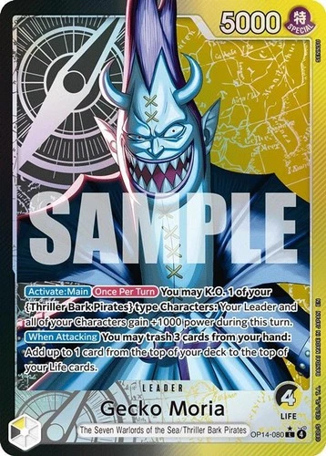 One Piece Gecko Moria (OP14-080/237) OP14 The Azure Sea's Seven LP FOIL- Leader