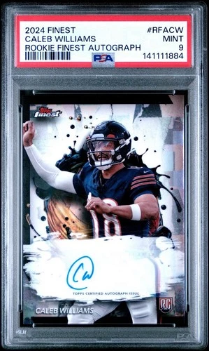 2024 TOPPS FINEST CALEB WILLIAMS ROOKIE AUTOGRAPH PSA 9 MINT BEARS QB RC AUTO