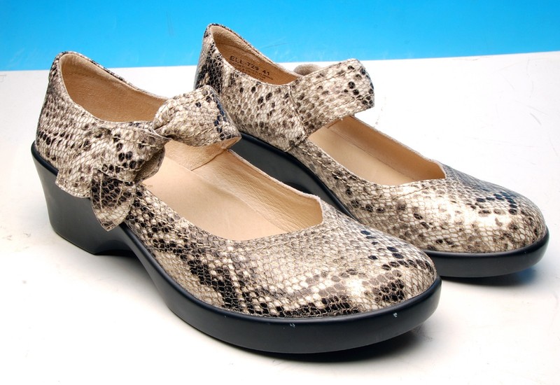 ALEGRIA ELL-729 BEIGE SNAKE PRINT WEDGE MARY JANE SHOES WOMENS 10.5 EU 41  NEW