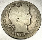 1905-S Barber Quarter |  Silver 25 c | San Francisco | Semi Key Date - ST744