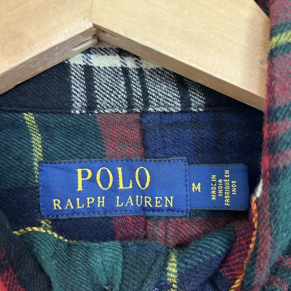 Polo Ralph Lauren Franela Para Hombres MED Leñador a Cuadros Otoño Vacaciones Cálido Preppy Foto 3 de 4