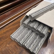 12 Questech Composite Trim Tile .5x12 Braided Rope Listel Brushed Nickel