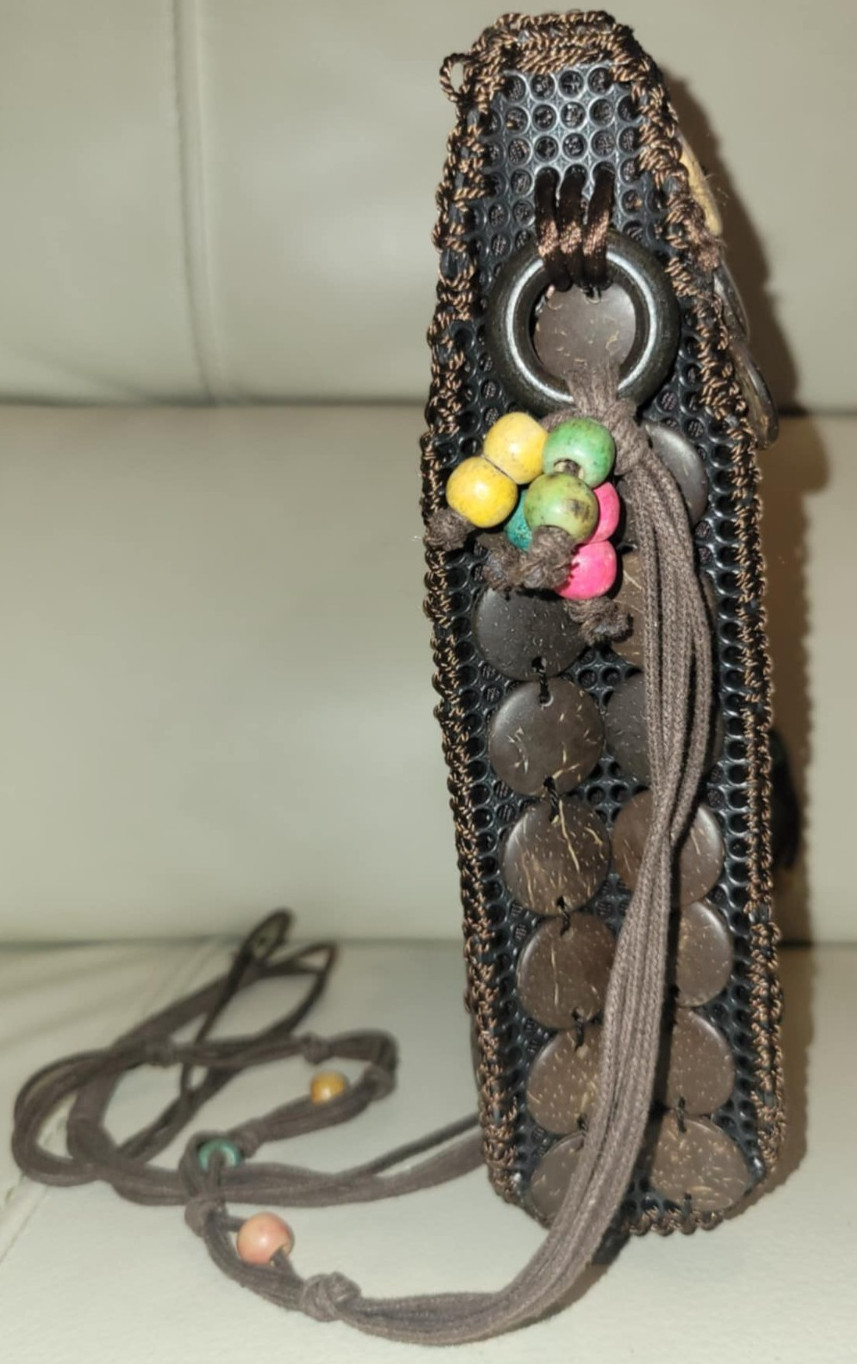 Handcrafted Handwoven Coconut Shell Shoulder Line… - image 4