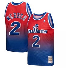 New 1994-95 Chris Webber #2 Bullets Mens M Mitchell & Ness Swingman Jersey $130