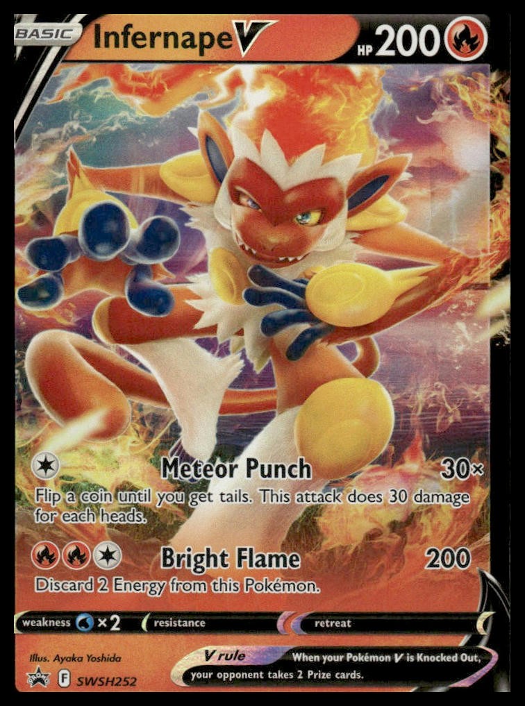 Infernape V SWSH252 Holo Promo Sword & Shield Promo Pokemon Near Mint