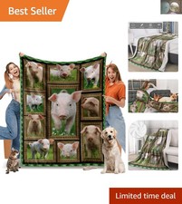 Cozy 50" x 60" Flannel Pig Blanket - Lightweight Throw for Family  Camping Use