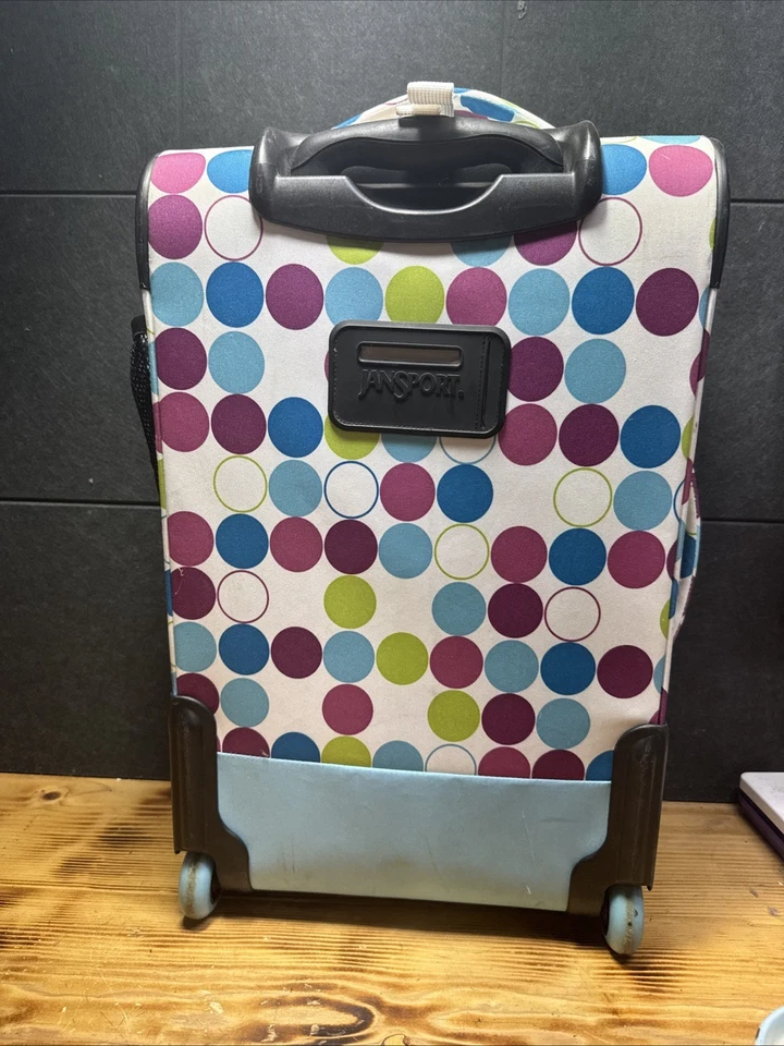 Maleta de transporte con ruedas JanSport rosa con flores de colores mango ajustable 22" Foto 3 de 4