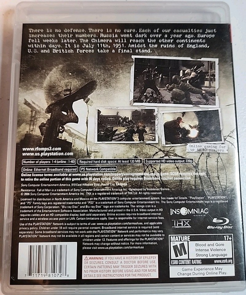 Resistance: Fall Of Man (Ps3) (Sony Playstation 3