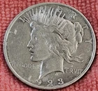 1923 peace dollar vf condition #63