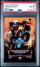 Topps Now Basketball James Harden Ray Allen All-Time 3-Pointers /50 PSA 8